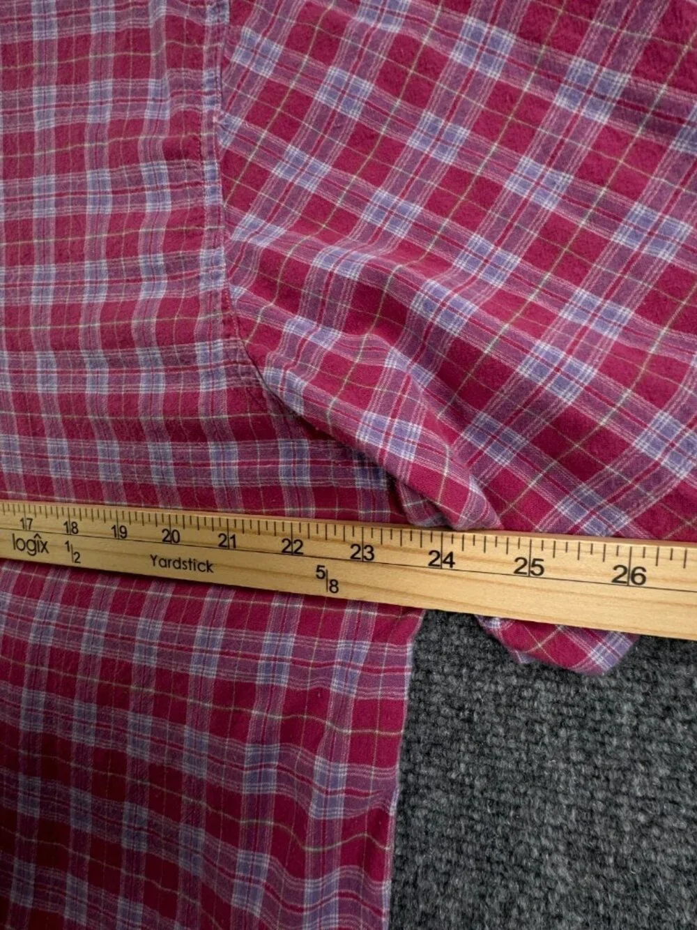 Ralph Lauren Monroe Red Blue Plaid Short Sleeve Button Up Shirt Men Cotton L
